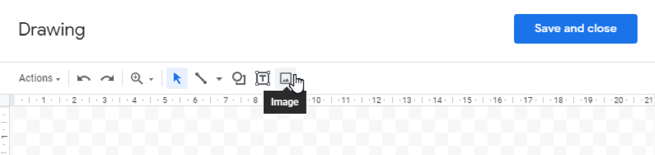 Inserting image with drawing tool Docs