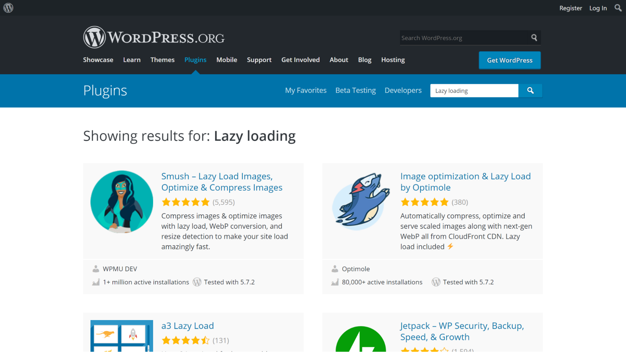 Lazy loading plugins for WordPress