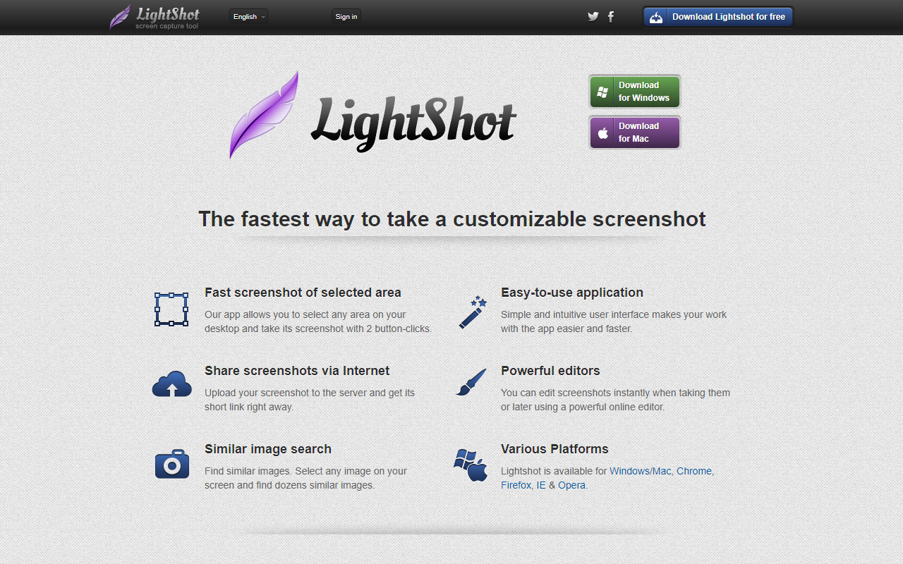 LightShot - a great free app for taking high resolution screenshots