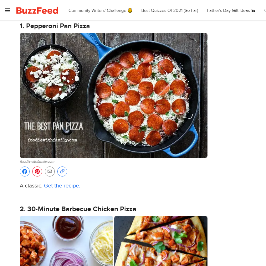 Buzzfeed listicle article example, number of images in blog