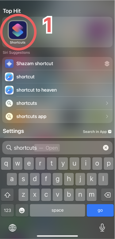 Creating a new action on iPhone's shortcuts app (1)