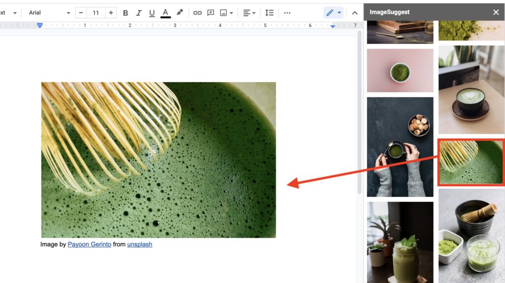 How to insert images in Google Docs with ImageSuggest