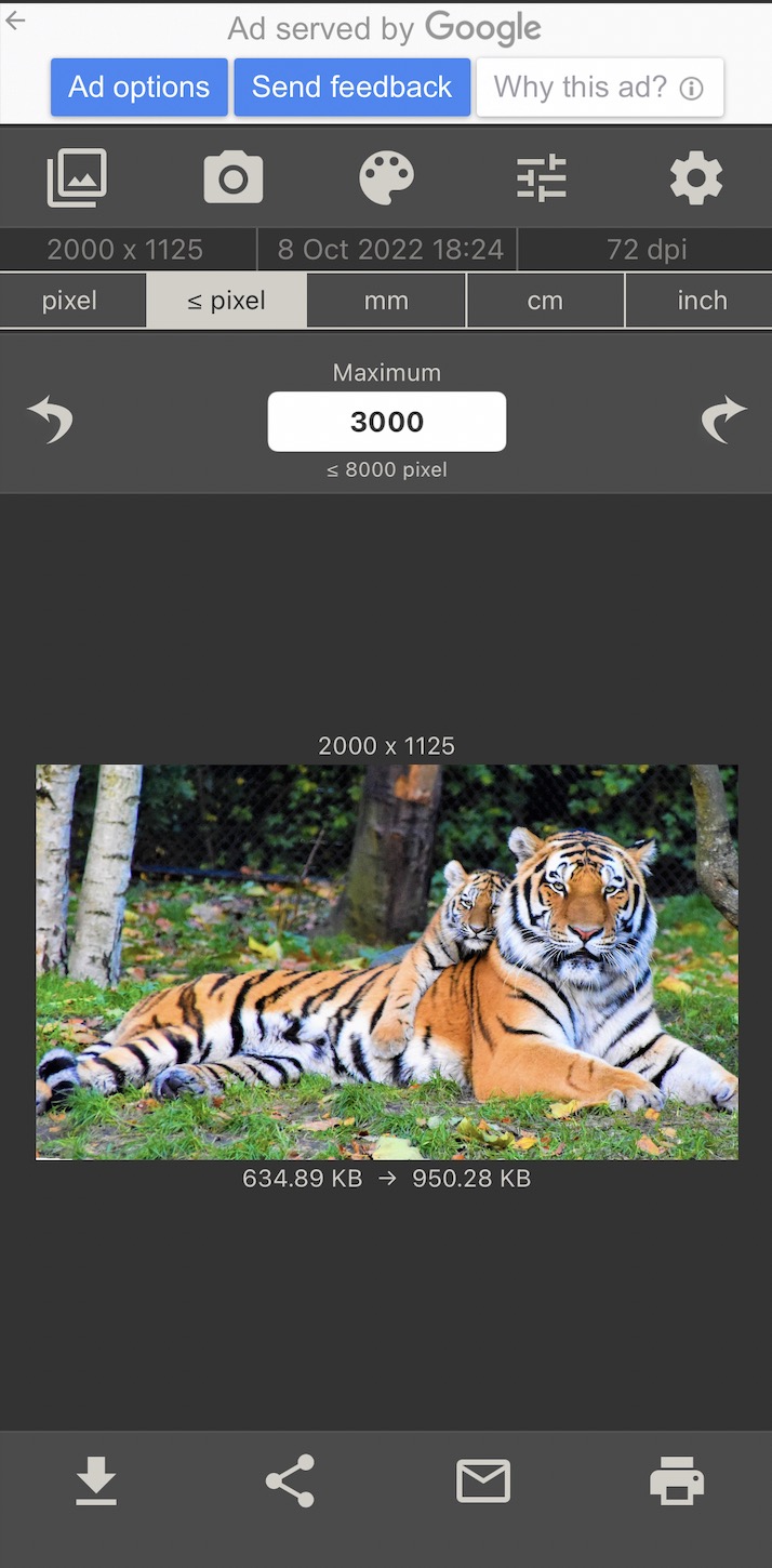 Image Size - free iPhone app to reduce image size