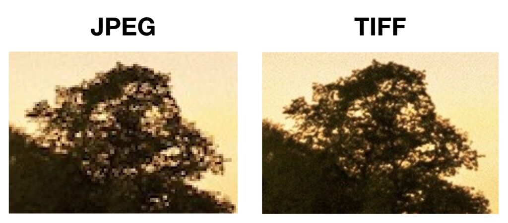 JPEG compression before and after