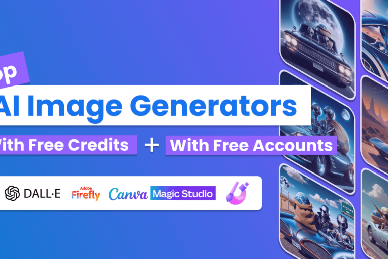 Top AI image generators with free credits and accounts, displaying creative AI-generated visuals from various platforms